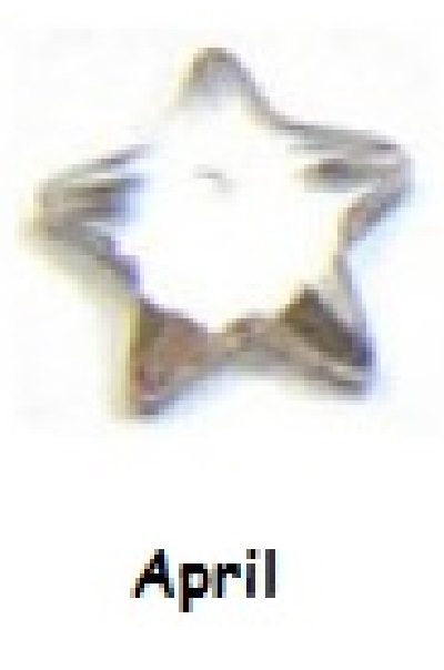 April birthstone star 4mm floating locket charm - Click Image to Close